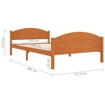 vidaXL Cadre de lit Marron miel Bois de pin massif 120x200 cm