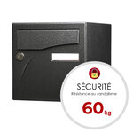 Boîte aux lettres Préface 1 porte,  Noir décor RAL 9005D