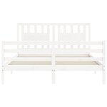 vidaXL Cadre de lit avec tête de lit blanc 160x200 cm bois massif