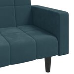 vidaXL Canapé-lit à 2 places avec deux oreillers bleu velours
