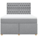 vidaXL Sommier à lattes de lit avec matelas Gris clair 140x200cm Tissu