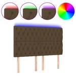 vidaXL Tête de lit à LED Marron foncé 144x7x118/128 cm Tissu