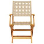 vidaXL Chaises de jardin pliantes lot de 6 beige rotin et bois massif