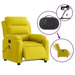 vidaXL Fauteuil inclinable de massage électrique jaune velours