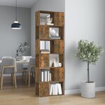 vidaXL Bibliothèque/Séparateur de pièce Chêne fumé 60x24x186 cm