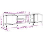 vidaXL Meuble TV sonoma gris 203x37x50 cm Bois d'ingénierie