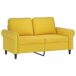 vidaXL Canapé 2 places avec oreillers décoratifs jaune 120 cm velours
