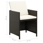 vidaXL Jeu de chaise et tabouret de jardin 4 Pièces Résine tressée Noir