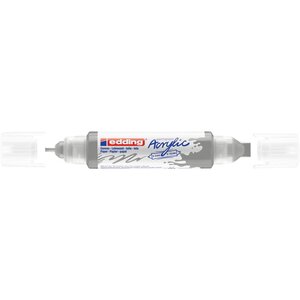 Marqueur acryl 3d dble pointe 5400 argent 2-3 mm 5-10 mm EDDING