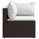 vidaXL Canapés d'angle de jardin et coussins2Pièces marron résine tressée