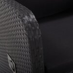 vidaXL Chaise inclinable de jardin et coussin Résine tressée Noir