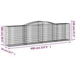 vidaXL Paniers à gabions arqués 4 Pièces 400x50x100/120 cm Fer galvanisé
