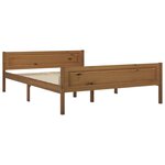 vidaXL Cadre de lit Bois de pin massif Marron miel 140x200 cm