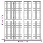 vidaXL Cloison de séparation pliable 4 panneaux 160x170 cm Blanc