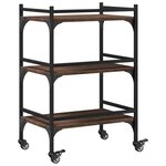 vidaXL Chariot de cuisine chêne marron 50x35x75 5 cm bois d'ingénierie