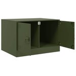 vidaXL Table basse vert olive 67x50x44 cm acier