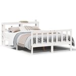 vidaXL Cadre de lit sans matelas blanc 140x200 cm bois de pin massif