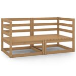 vidaXL Canapés d'angle de jardin 2 Pièces Marron miel Bois de pin massif