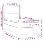 vidaXL Sommier à lattes de lit avec matelas Gris foncé 80x200 cm Tissu