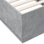 vidaXL Cadre de lit gris béton 90x190 cm bois d'ingénierie