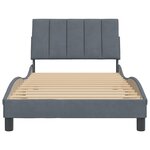 vidaXL Cadre de lit avec tête de lit Gris foncé 100x200 cm Velours