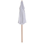 Parasol en bois peuplier droit 2 toit polyester 180 g/m² dia. 2 7 x 2 6H m blanc