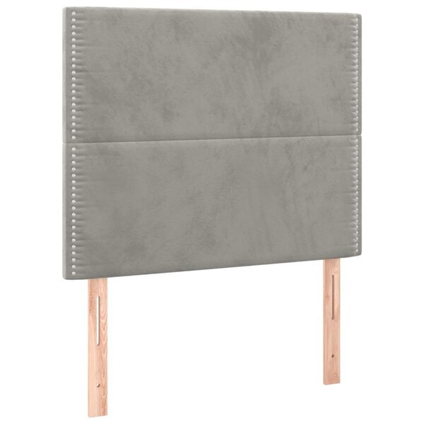 vidaXL Têtes de lit 2 Pièces Gris clair 80x5x78/88 cm Velours