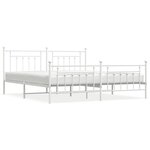 vidaXL Cadre de lit métal avec tête de lit/pied de lit blanc 200x200cm