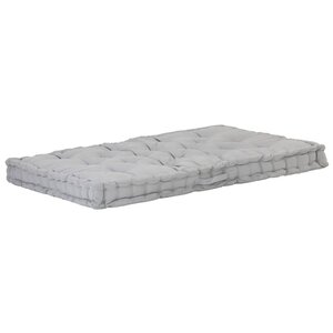 vidaXL Coussin de plancher de palette Coton 120x80x10 cm Gris