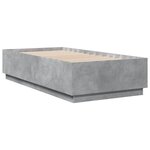 vidaXL Cadre de lit gris béton 90x190 cm bois d'ingénierie
