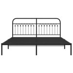 vidaXL Cadre de lit métal avec tête de lit noir 183x213 cm