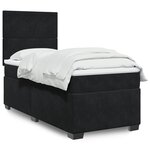vidaXL Sommier à lattes de lit et matelas Noir 80x200 cm Velours