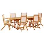 vidaXL Ensemble à manger de jardin 7Pièces bois d'acacia solide textilène
