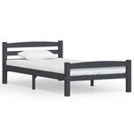 vidaXL Cadre de lit sans matelas gris foncé pin massif 100x200 cm