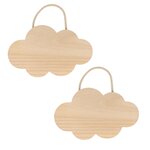 2 nuage en bois à suspendre 25 x 15 cm