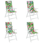 vidaXL Coussins de chaise à dossier haut lot de 4 multicolore