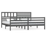 vidaXL Cadre de lit Gris Bois massif 200x200 cm