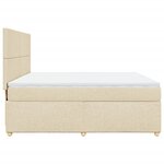 vidaXL Sommier à lattes de lit avec matelas Crème 180x200 cm Tissu