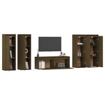 vidaXL Meubles TV 5 Pièces Marron miel Bois massif de pin