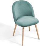 Lot de 2 chaises de salle à manger en velours pieds en bois hêtre style moderne chaise scandinave pour salon chambre cuisine bureau turquoise 01_0000153