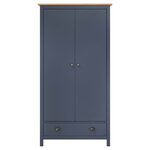 vidaXL Garde-robe à 2 portes Hill Gris 89x50x170cm Bois de pin solide