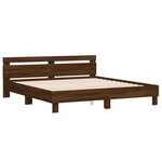 vidaXL Cadre de lit avec tête de lit et LED chêne marron 180x200 cm