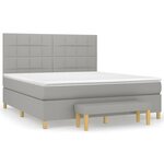 vidaXL Sommier à lattes de lit avec matelas Gris clair 160x200cm Tissu