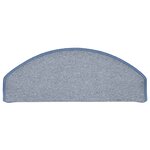 vidaXL Tapis de marches d'escalier 15 Pièces Gris clair et bleu 65x24x4cm