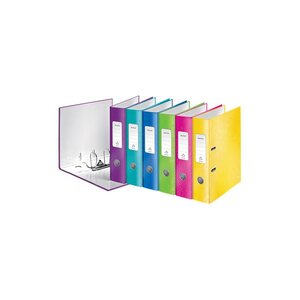 Lot de 10 Classeurs à levier 180° plastifié WOW Dos de 80 mm Assortis LEITZ