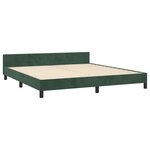 vidaXL Cadre de lit avec tête de lit Vert foncé 180x200 cm Velours