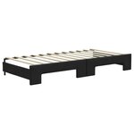 vidaXL Lit de jour avec gigogne et matelas noir 90x200 cm tissu
