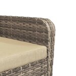vidaXL Chaise de jardin avec tabouret marron clair résine tressée