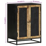 vidaXL Buffet avec 2 portes 55x35x75 cm bois massif manguier et fer