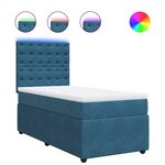 vidaXL Sommier à lattes de lit avec matelas bleu 80x200 cm velours